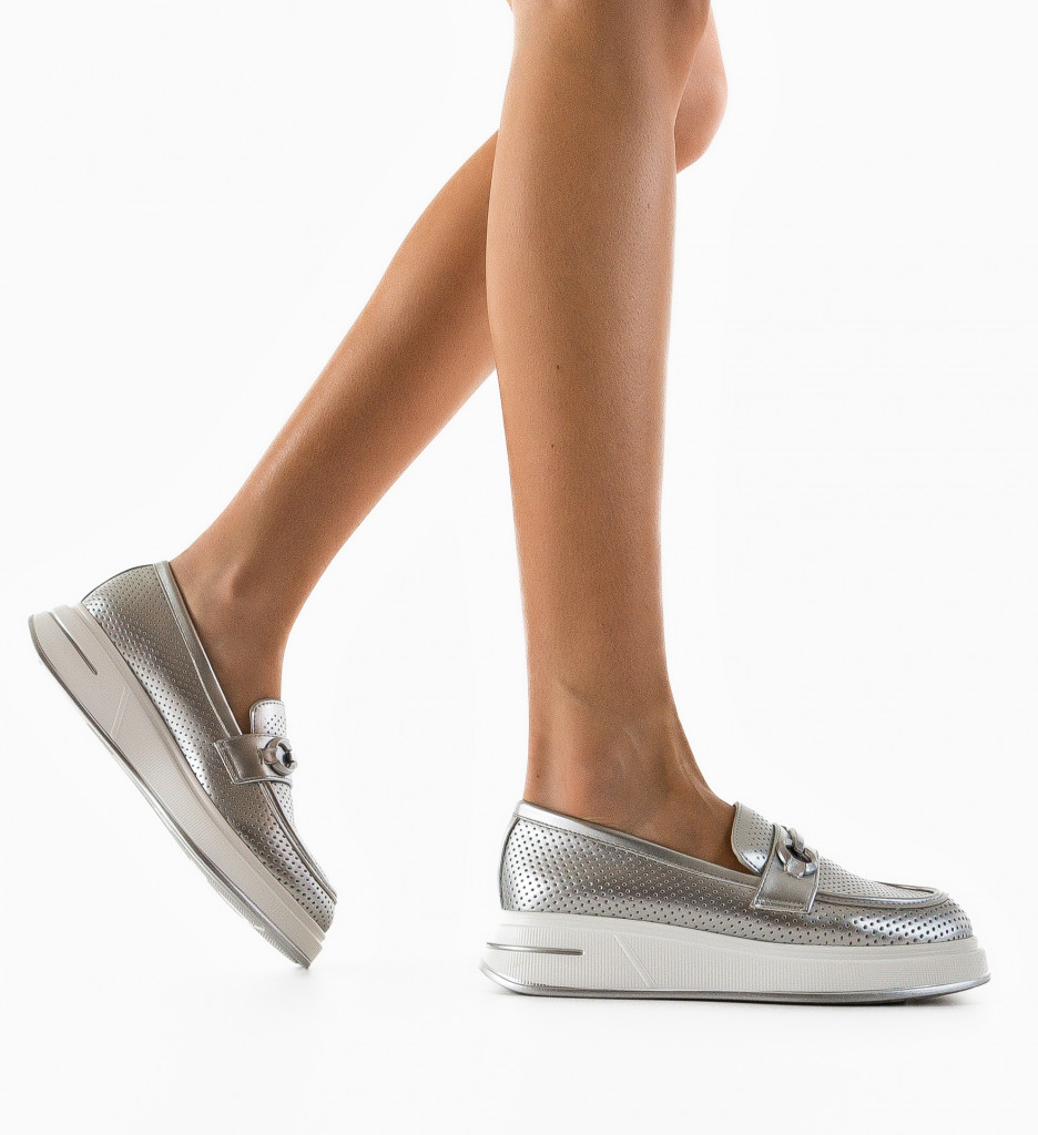 Pantofi Casual Mirrey Argintii - Stil și Confort - imagine 3
