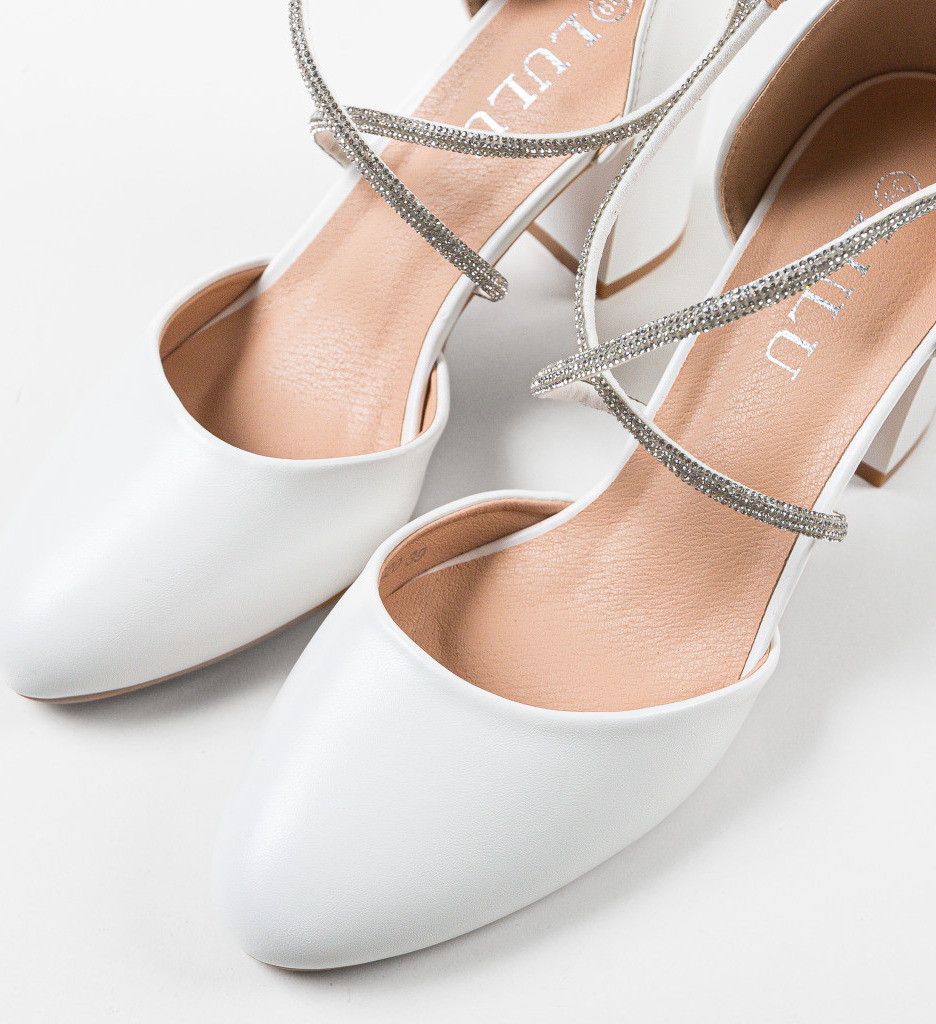 Pantofi Dama Ochen Albi | Eleganță și Stil - imagine 7