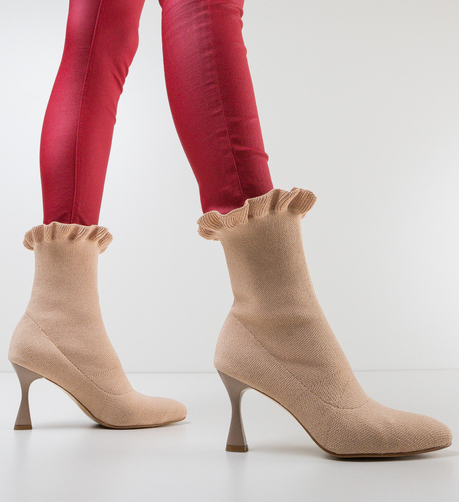 Botine Serete Bej - Eleganță și Confort - imagine 2