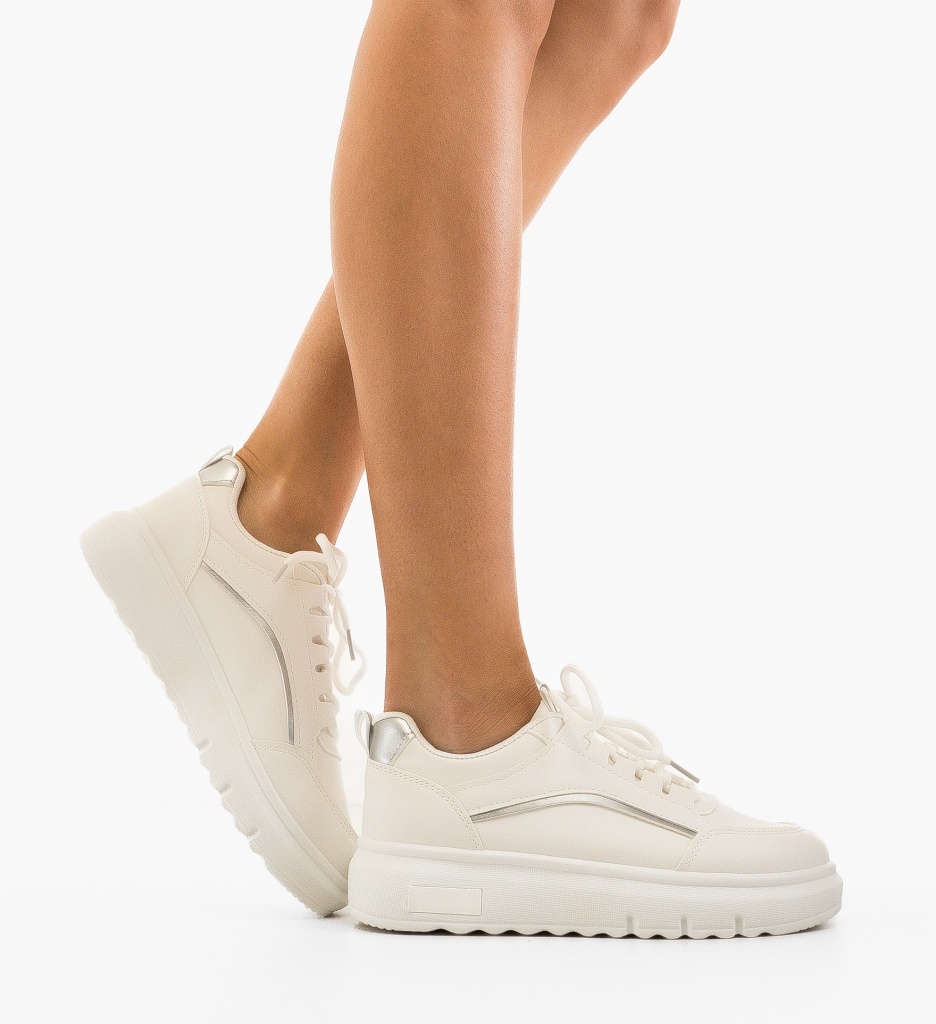 Sneakers Dama Elys Albi | Confort și Stil - imagine 3