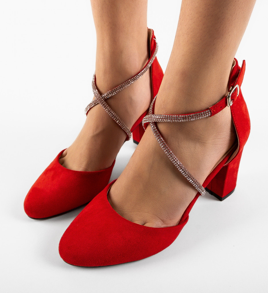 Pantofi Toc Santos Rosii | Eleganță Remarcabilă - imagine 5
