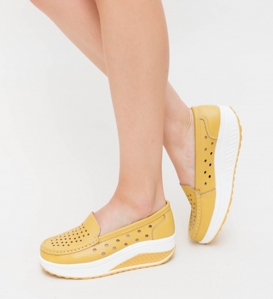 Pantofi Casual Buga Galbeni - Confort și Stil - imagine 2