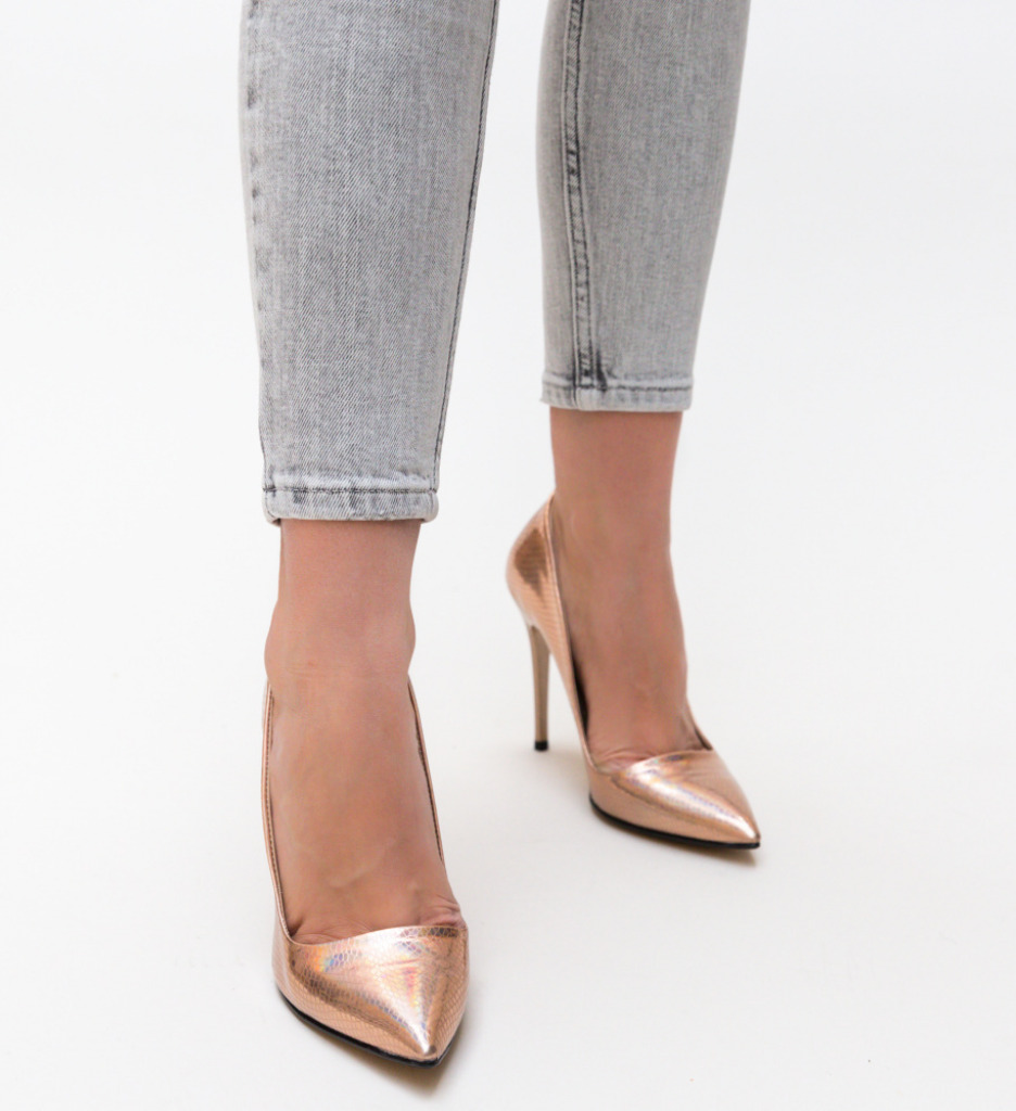 Pantofi Sinclair Aurii | Eleganță și Stil - imagine 3