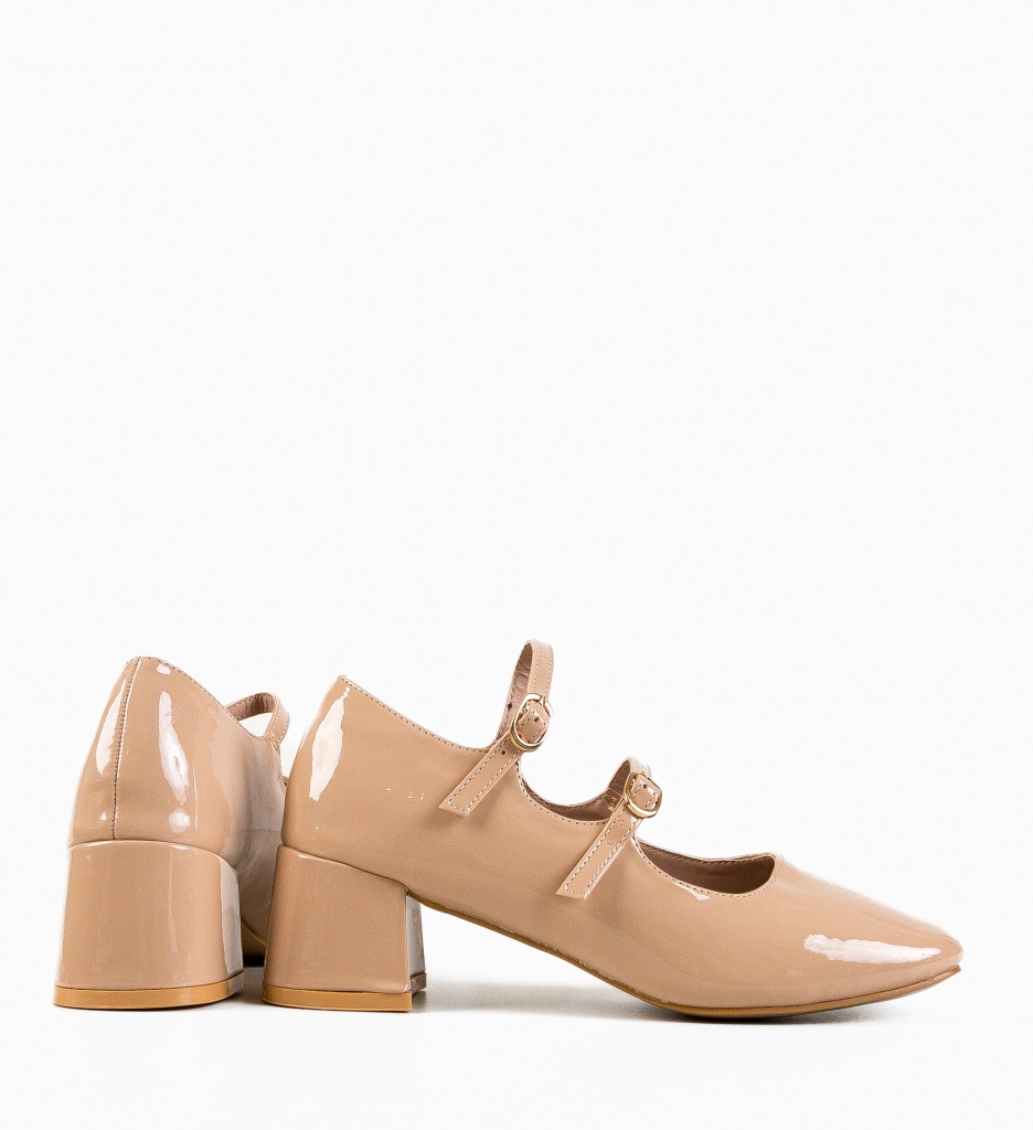 Pantofi dama Vilizi Bej eleganți cu toc - imagine 6
