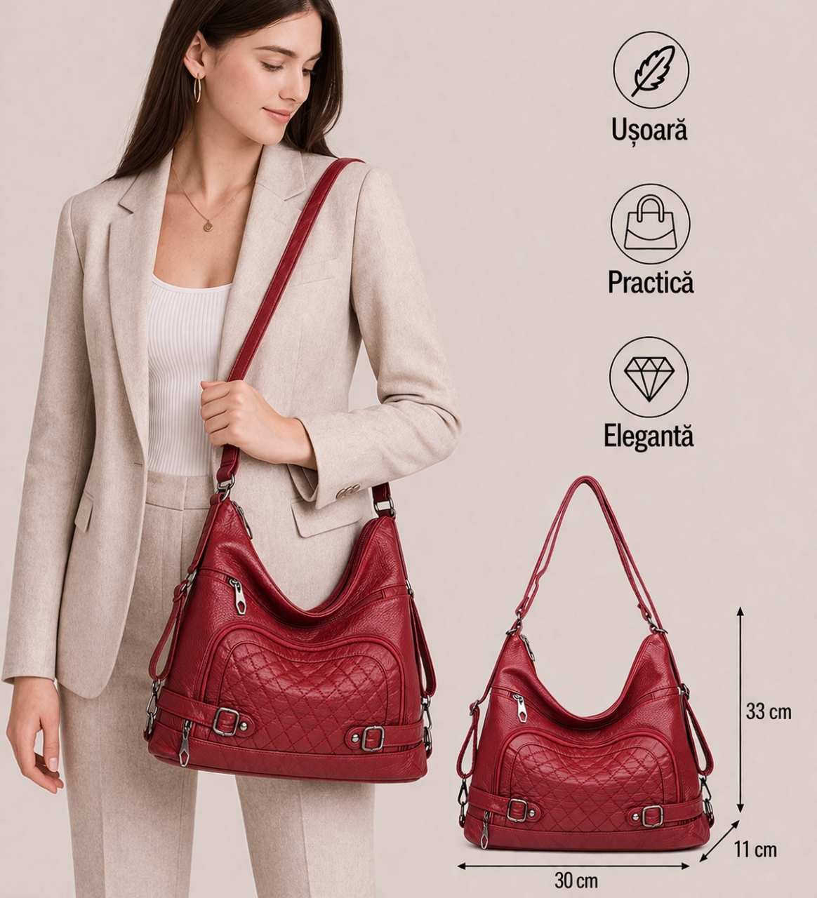 Geanta Dama Delis Agata GT2162 Rosu - imagine 2