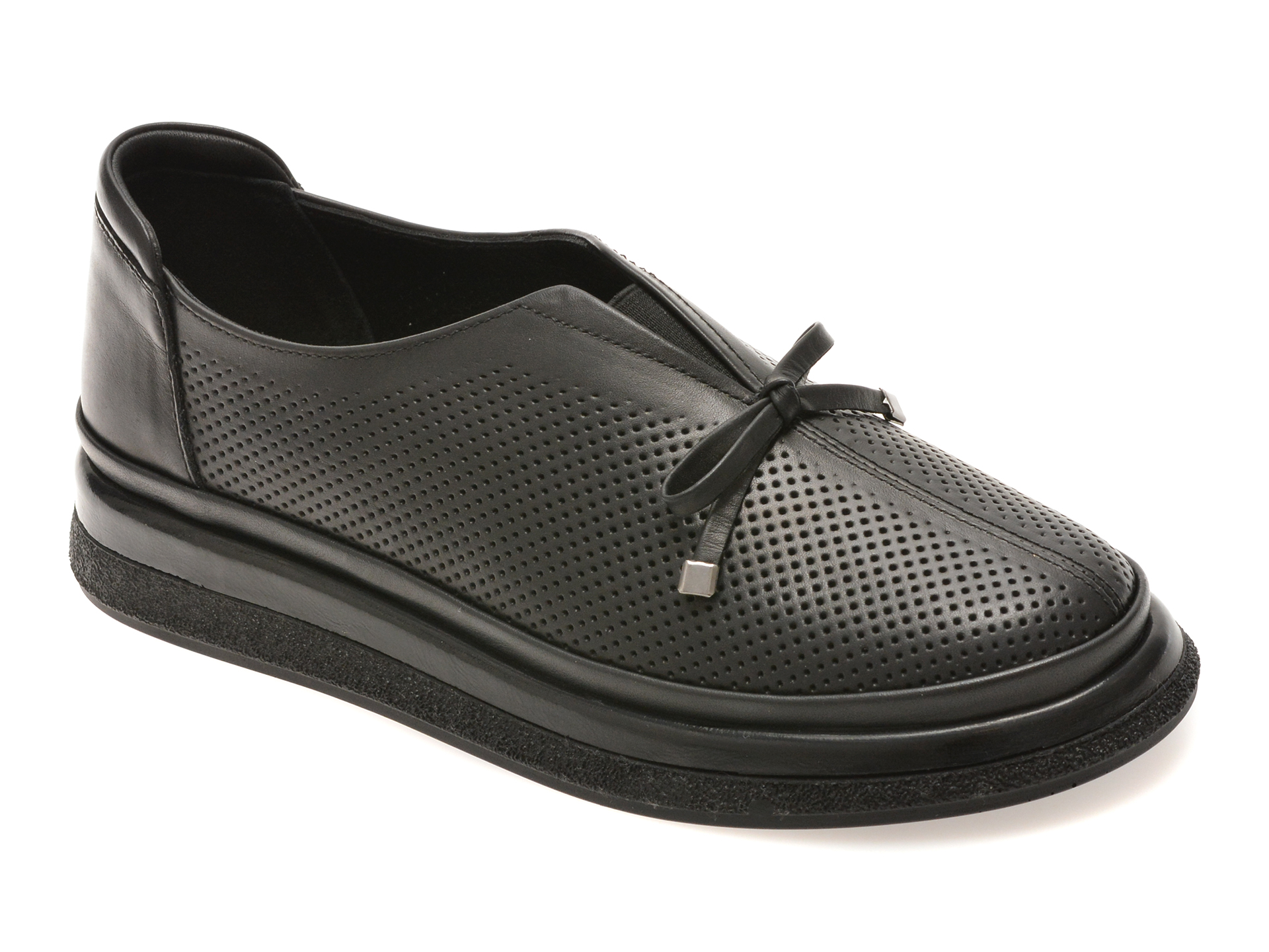 Pantofi IMAGE negri din piele naturală