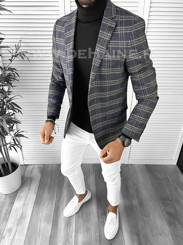 Sacou Barbati Slim Fit Carouri Elegant