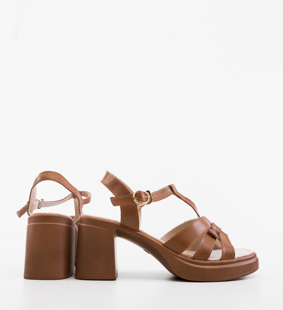 Sandale cu toc Yarty Camel - Eleganță și Confort - imagine 2