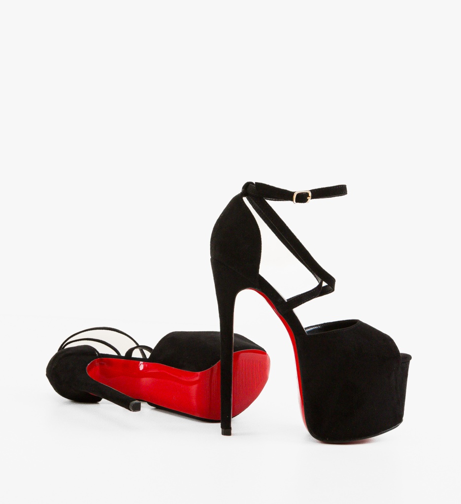 Sandale cu toc Elisia Negre - Eleganță și Stil - imagine 8