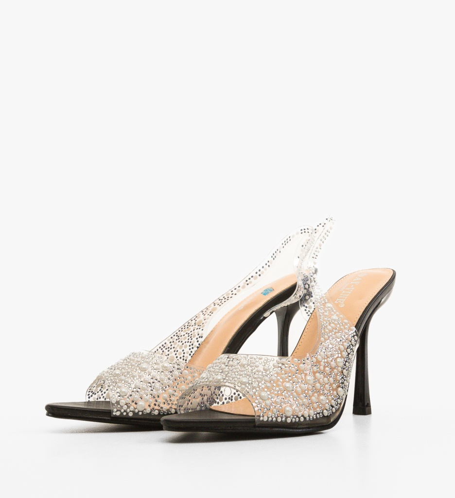 Sandale Wow Negre cu Toc Elegante - imagine 5