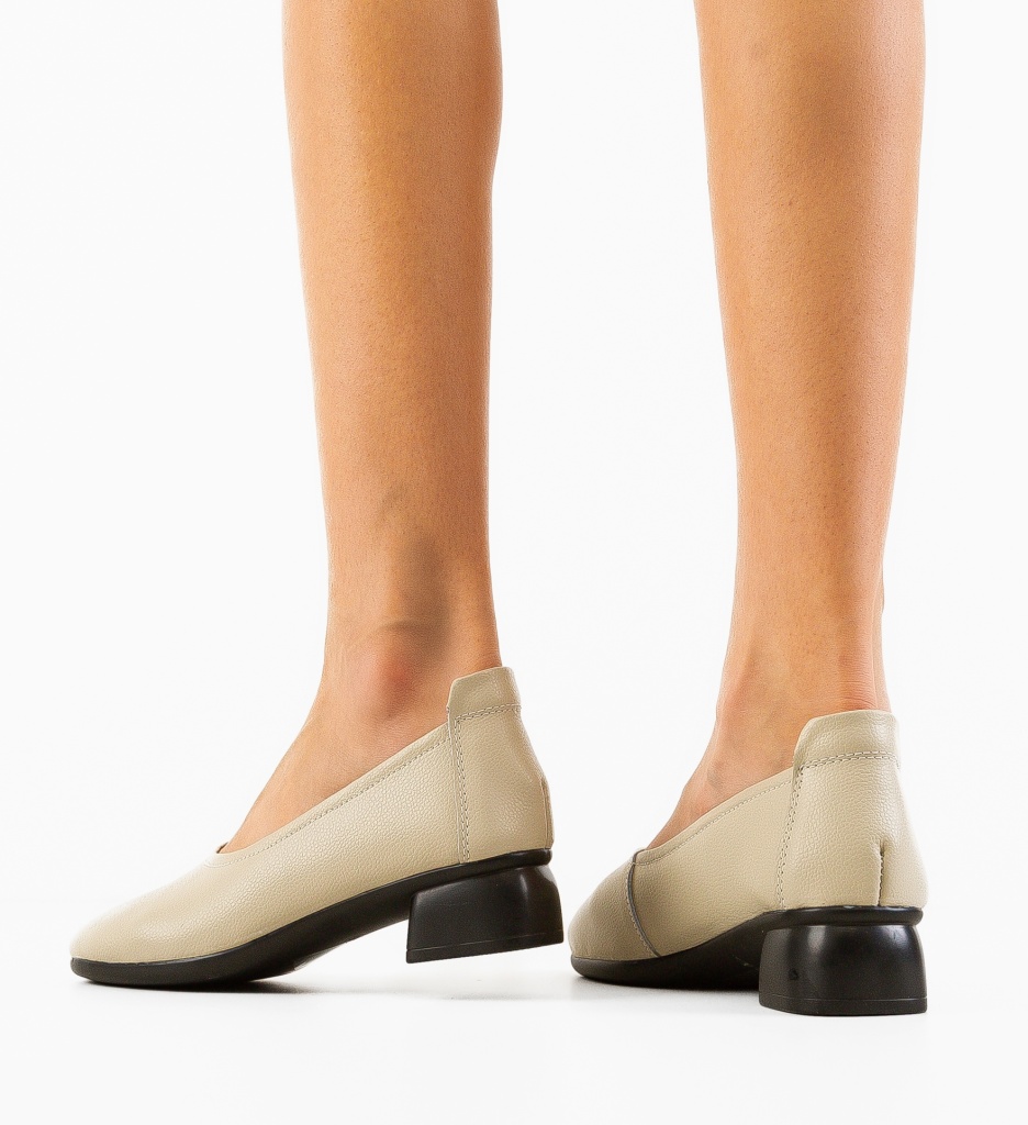 Pantofi Myant Bej cu Toc Elegant - Confort Stilat - imagine 3