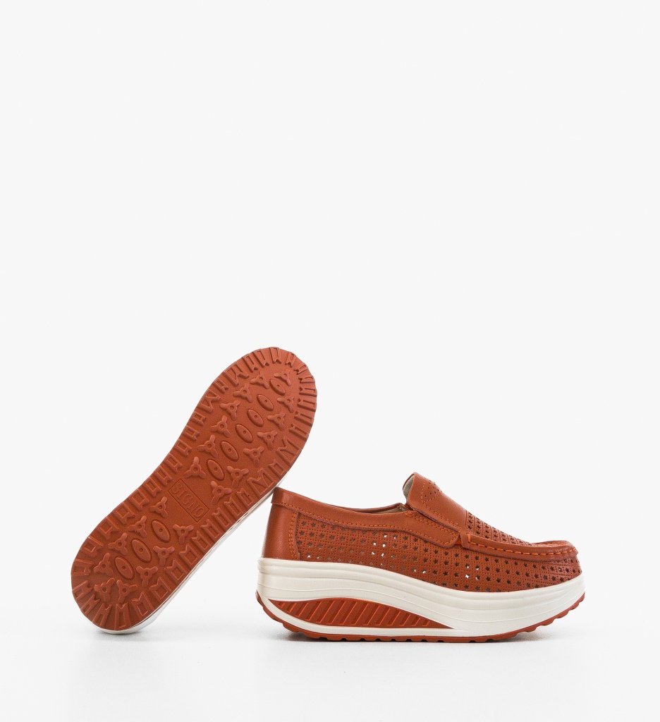Pantofi Casual Portocalii Confort Bicaz - imagine 4