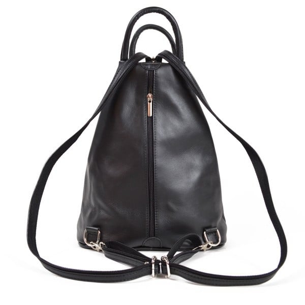 Rucsac Delis Piele Naturală Negru-Rosu Stefania - imagine 5