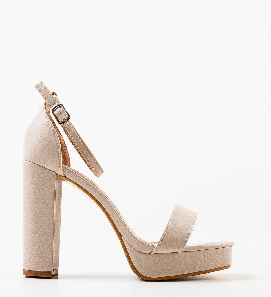 Sandale cu Toc Jonas Bej Elegante - imagine 6