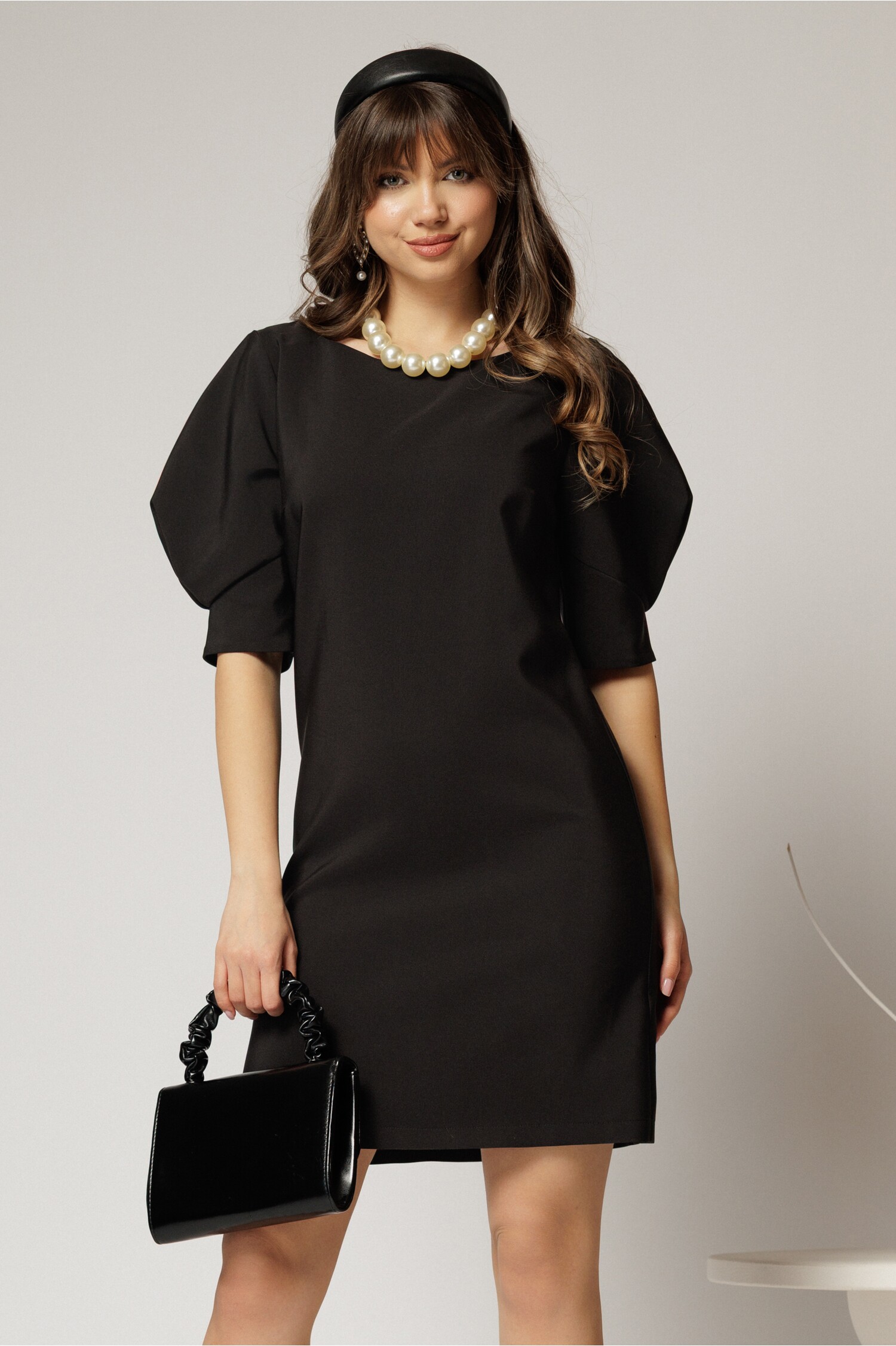 Rochie Neagra Scurta Cambrata DY Fashion