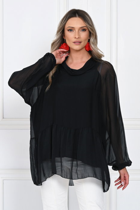 Bluza Matase & Vascoza Neagra | Shopika
