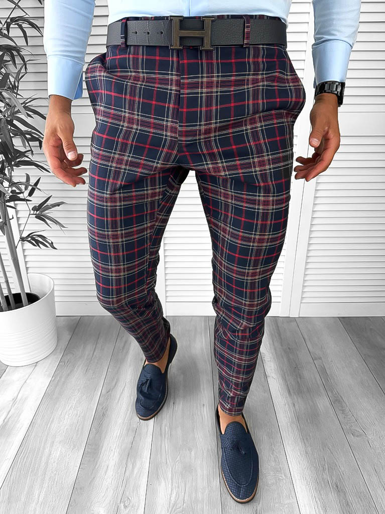 Pantaloni Eleganti Barbati Carouri Regular Fit