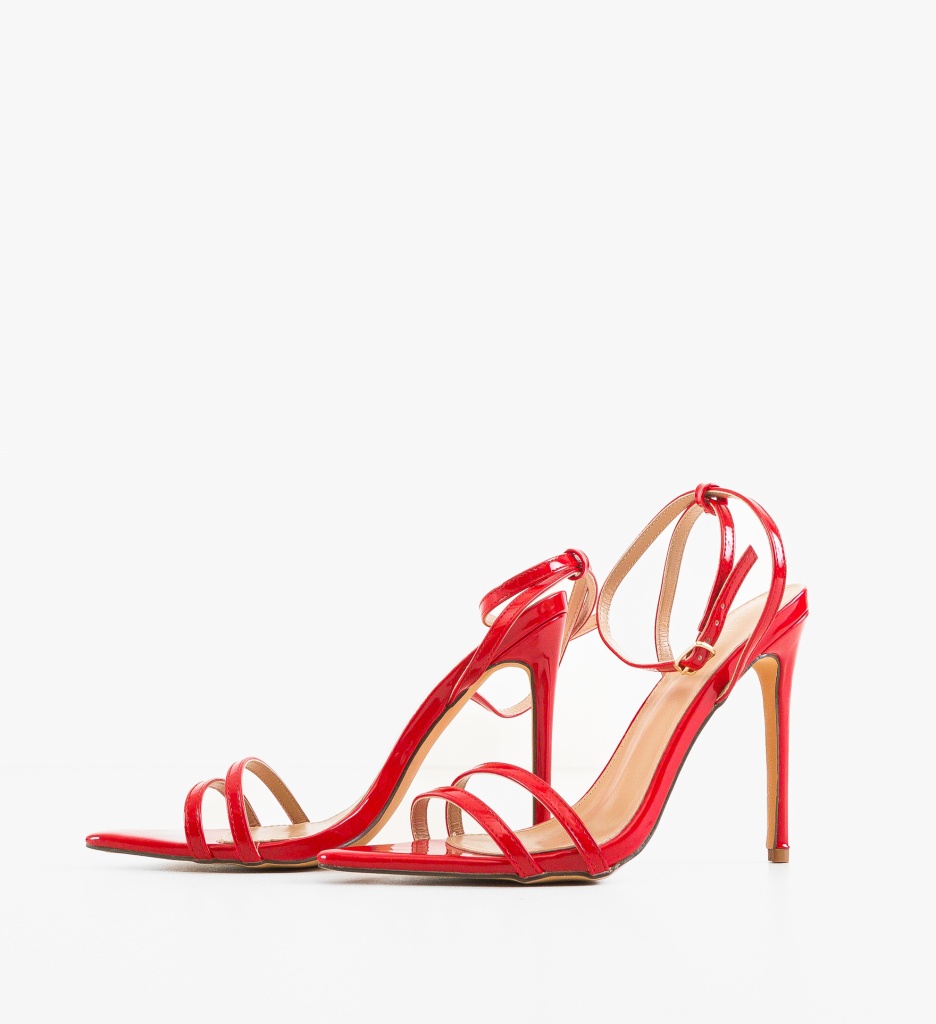 Sandale Pikas Rosii cu Toc - Eleganță și Stil - imagine 4