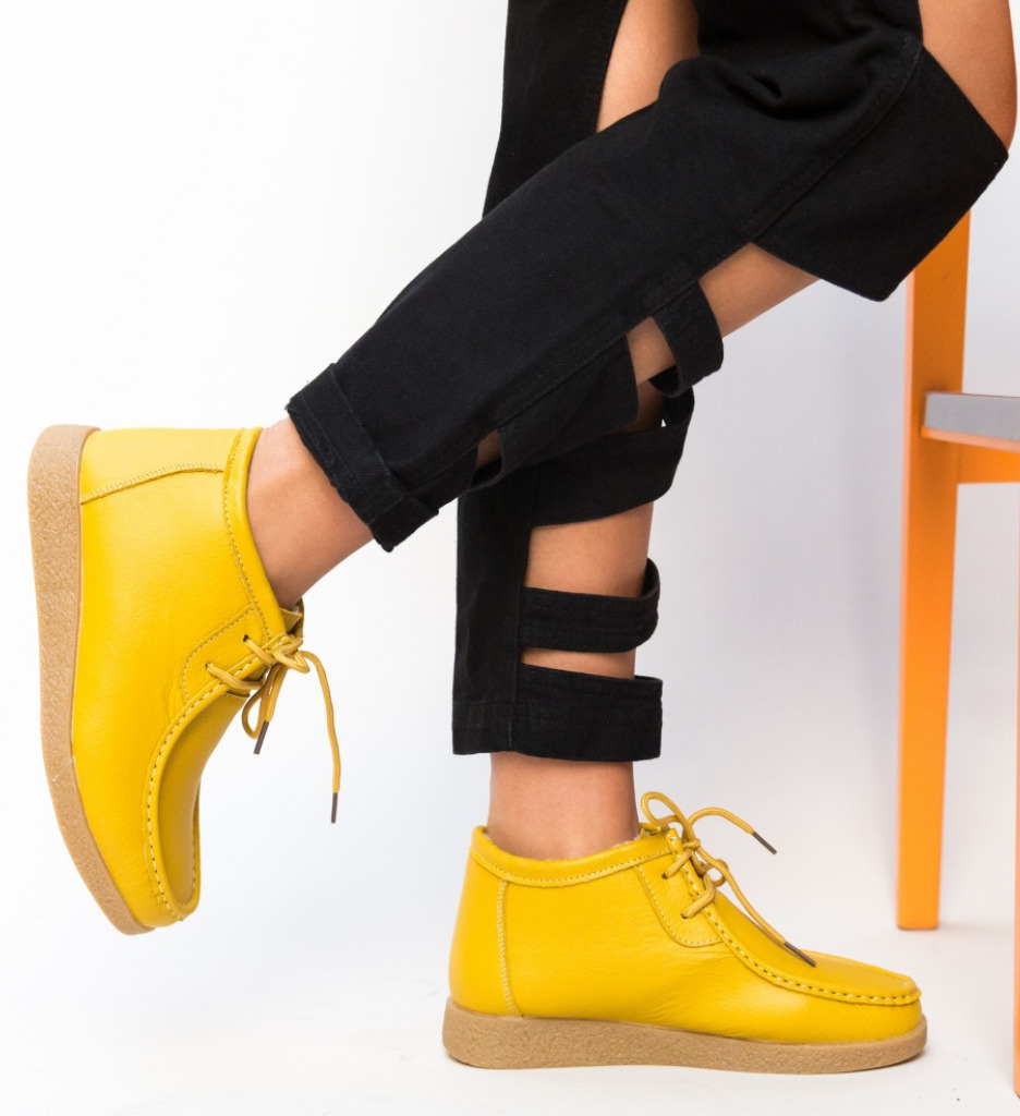 Pantofi Casual Galbeni Munela | Stil Unic și Confort - imagine 4