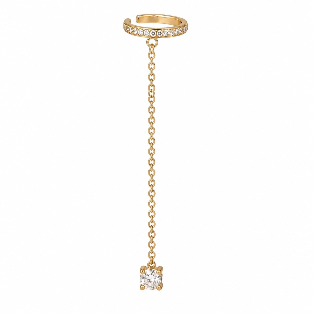 Cercel Ear Cuff Argint Amanda cu Lanț - imagine 4