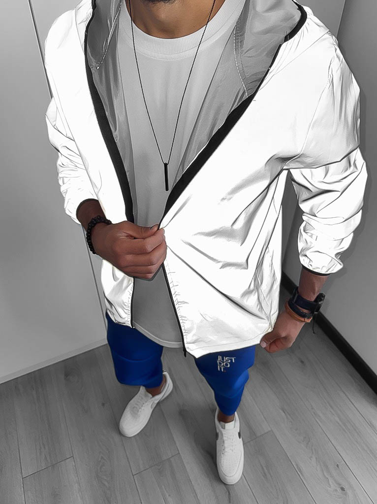 Geacă Bărbați Fosforescentă Casual Slim Fit