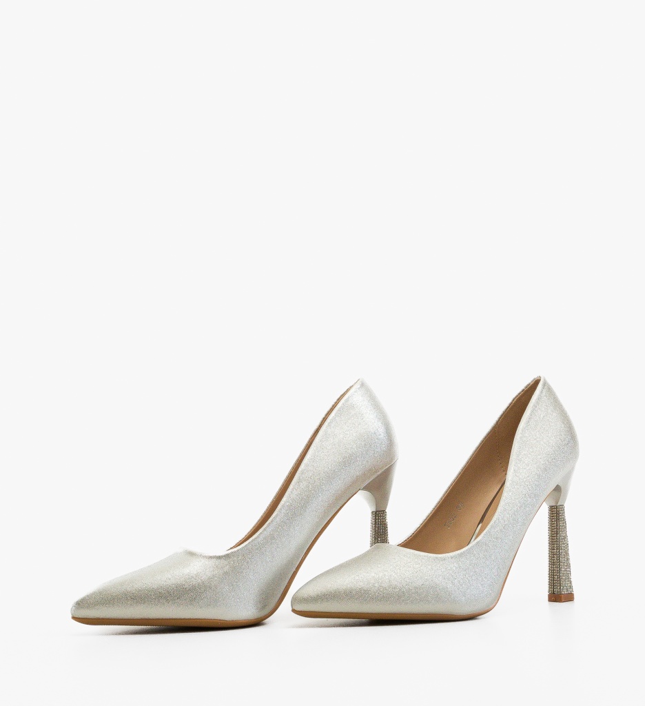 Pantofi cu toc Karem Argintii - Eleganți și Moderni - imagine 3