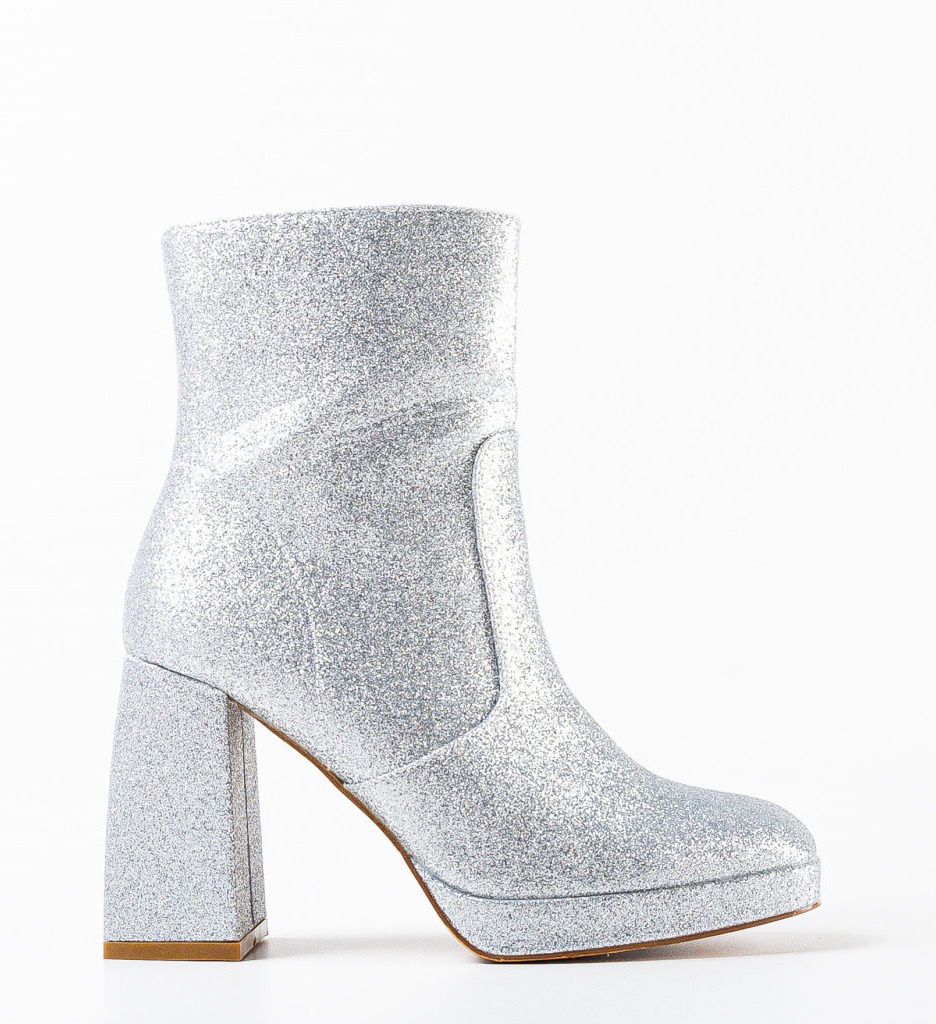 Botine Dama Jazzo Argintii - Eleganta Stil - imagine 8