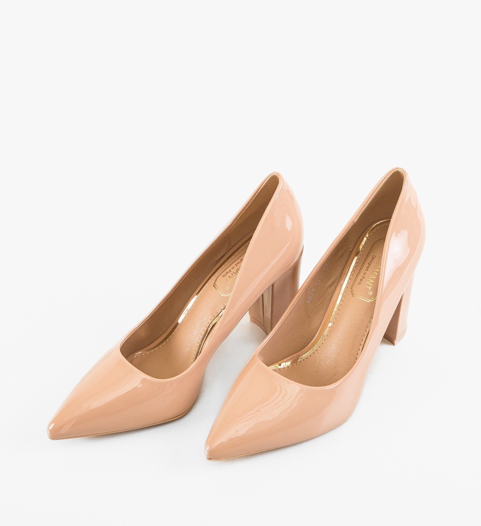 Pantofi Nude Eleganți cu Toc | Mendoza - imagine 5