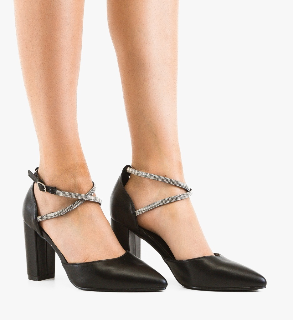 Pantofi Dama cu Toc Walte Negri Eleganți - imagine 2
