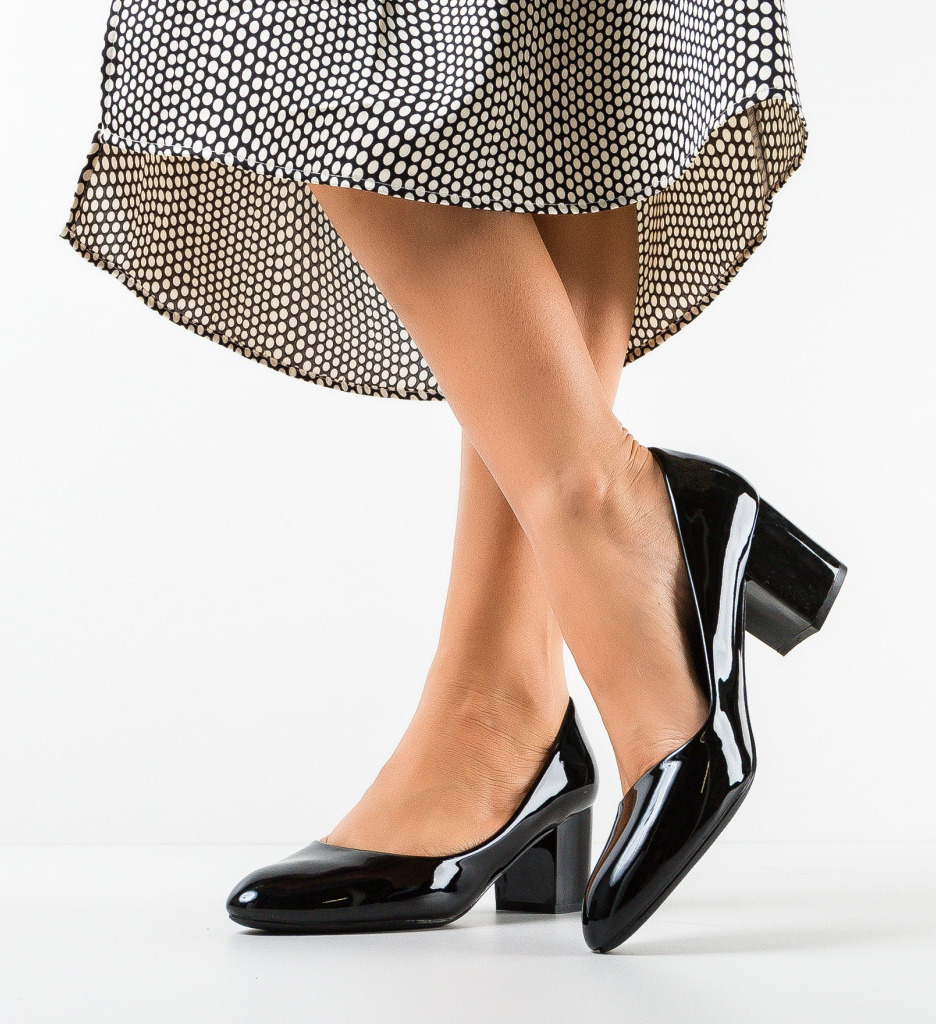 Pantofi Dama Emrys Negri cu Toc Eleganți - imagine 3