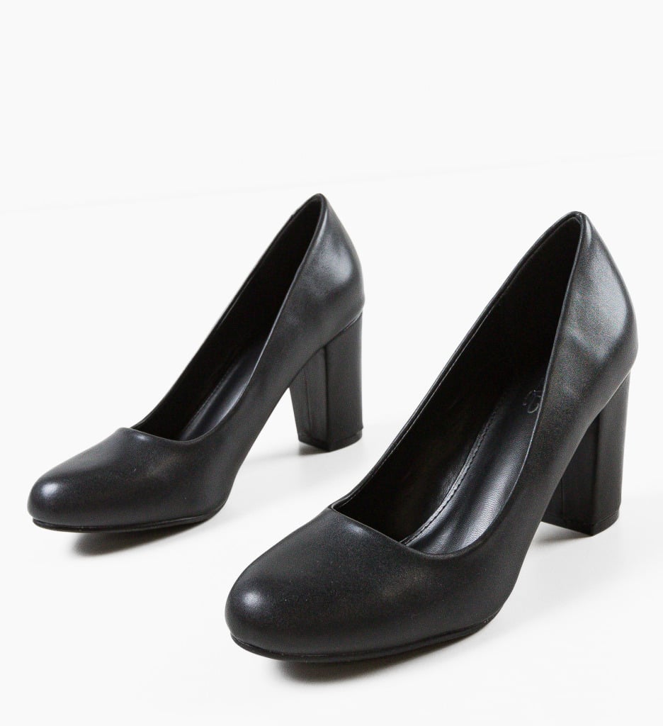 Pantofi Ursen Negri cu Toc Eleganți - imagine 6