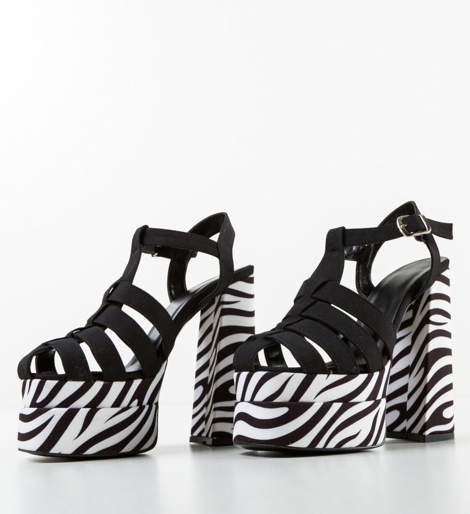 Sandale Dama Strazburg Negre cu Toc Elegant - imagine 6