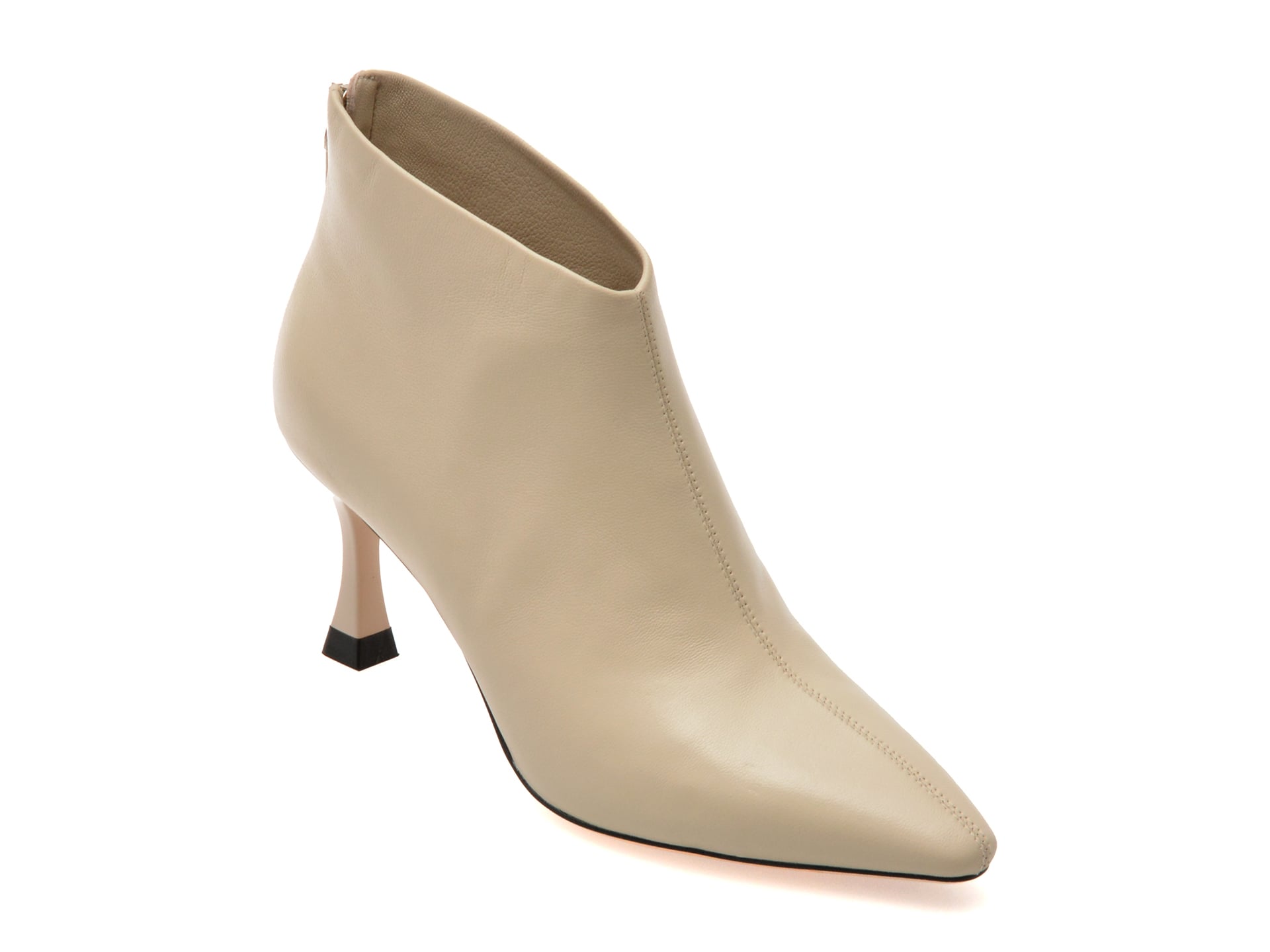 Botine EPICA bej din piele naturală
