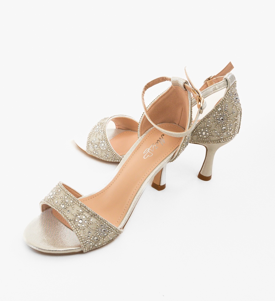 Sandale cu Toc Pytrayko Argintii - Eleganță - imagine 5
