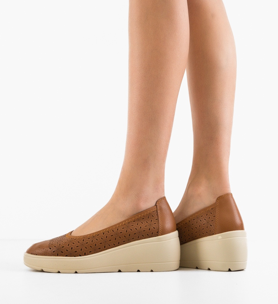 Platforme Dama Kamiz Camel | Stil Casual Confortabil - imagine 2