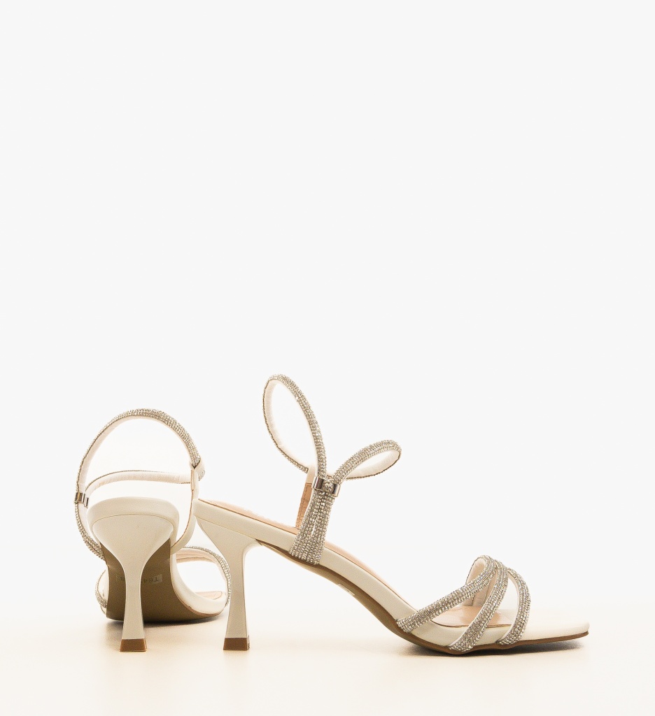 Myhaj Sandale Toc Albe Elegante - imagine 4