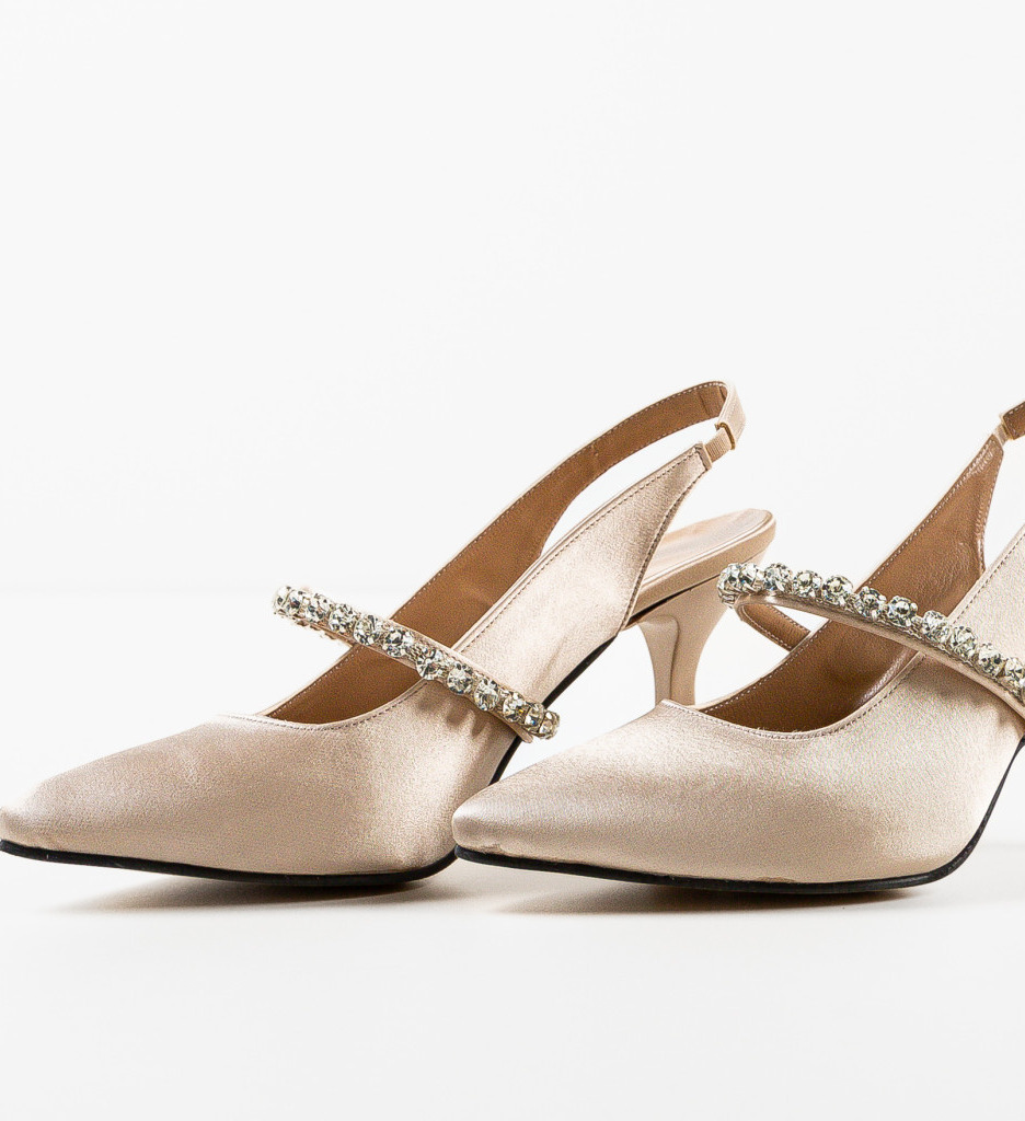 Pantofi Cook Bej | Toc Elegant Dama - imagine 6