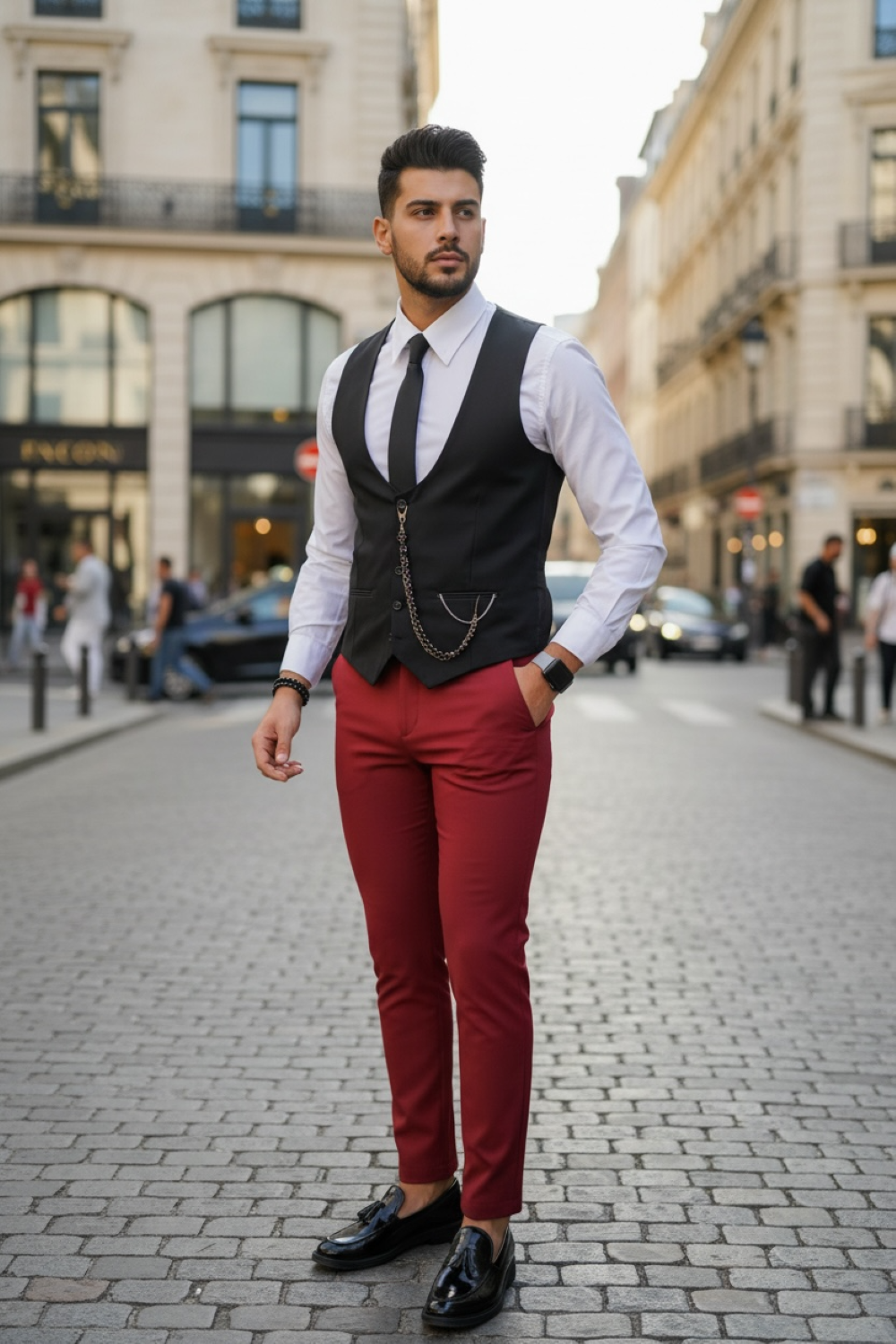Compleu Vesta+Pantaloni Barbati Elegant B1777 - imagine 2