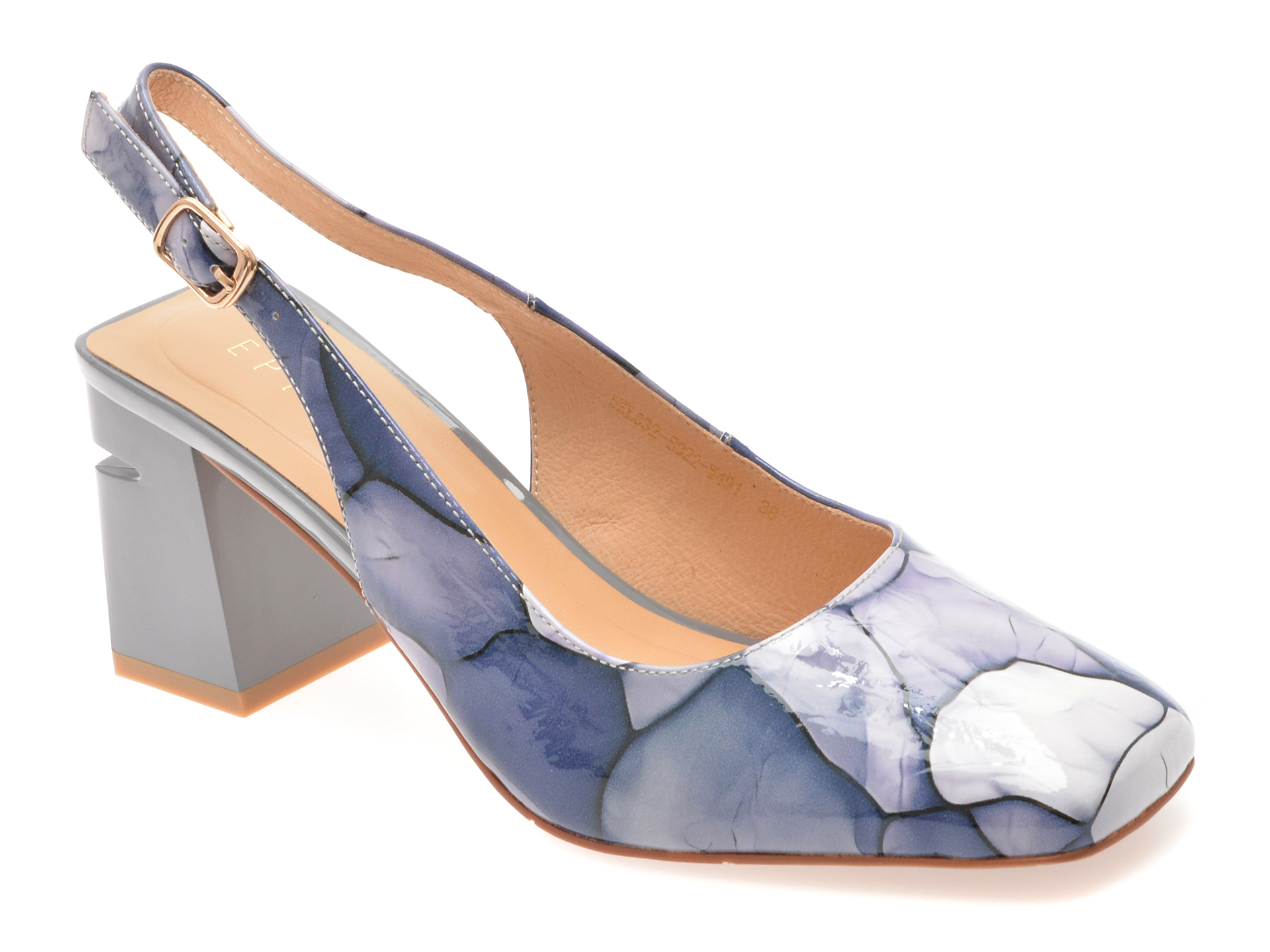 Pantofi Epica Albaștri din Piele Lacuită | Eleganță