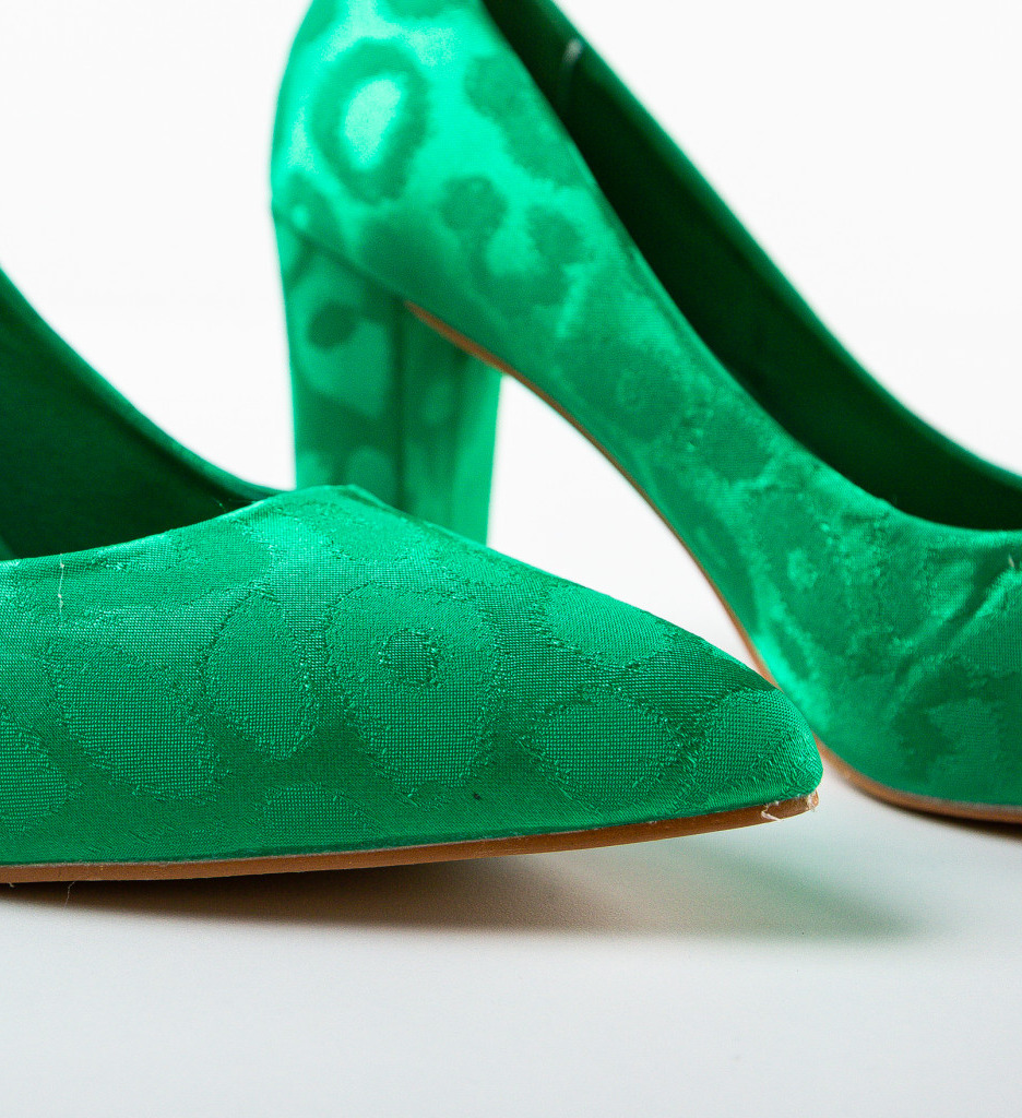 Pantofi Dama Kean Verzi cu Toc Eleganți - imagine 6