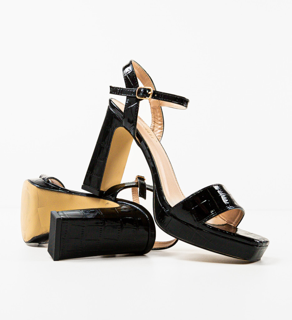 Sandale cu Toc Ayafy Negre - Eleganță și Stil - imagine 5