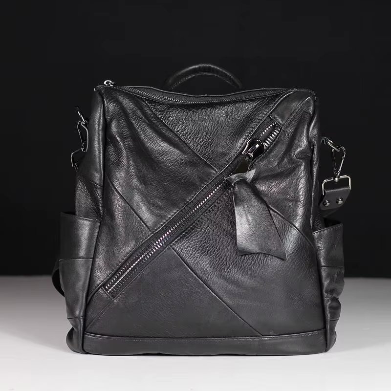 Rucsac dama Elarin GT3642 din piele naturala, Negru - imagine 4