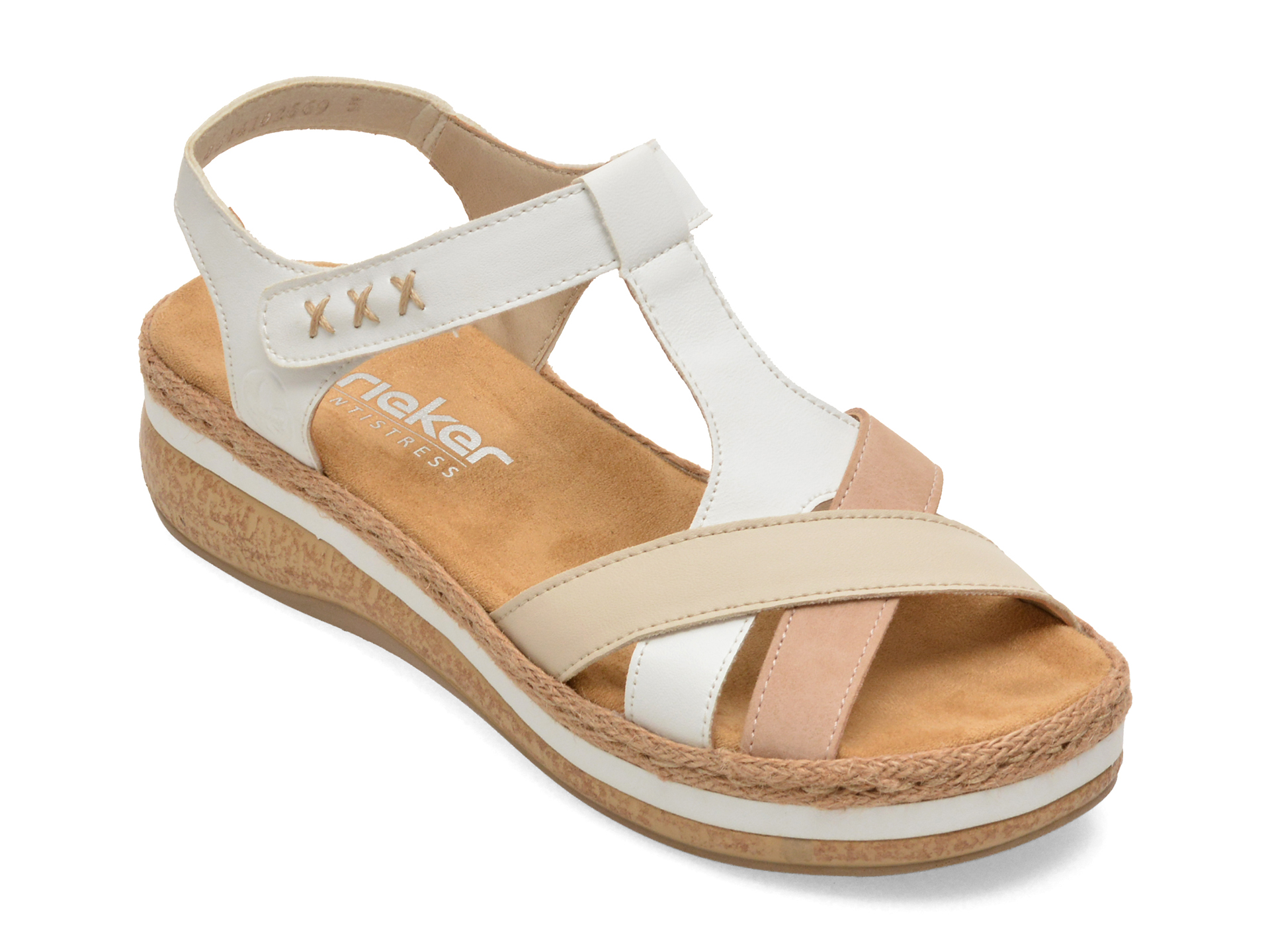 Sandale Rieker V0919 Albe | Confort Premium Vară - imagine 2