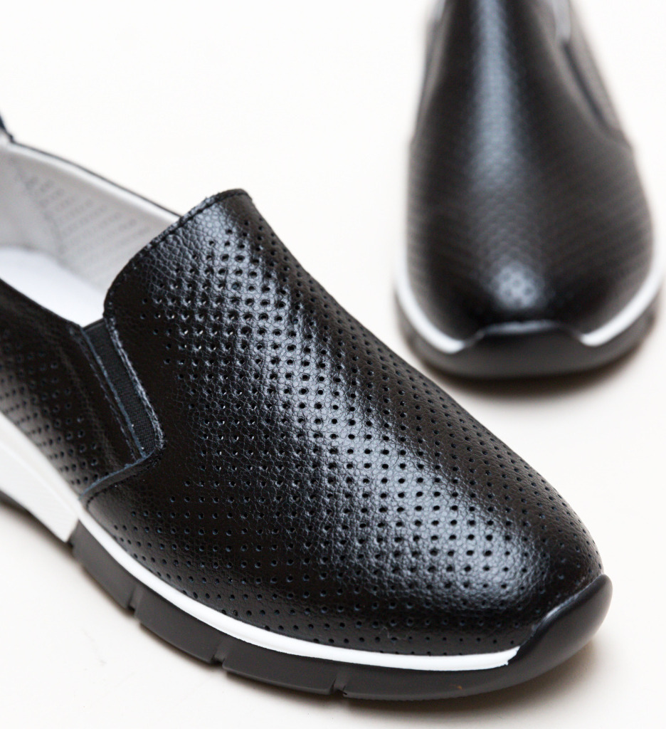 Pantofi Casual Pufine Negri - Confort Maxim - imagine 6
