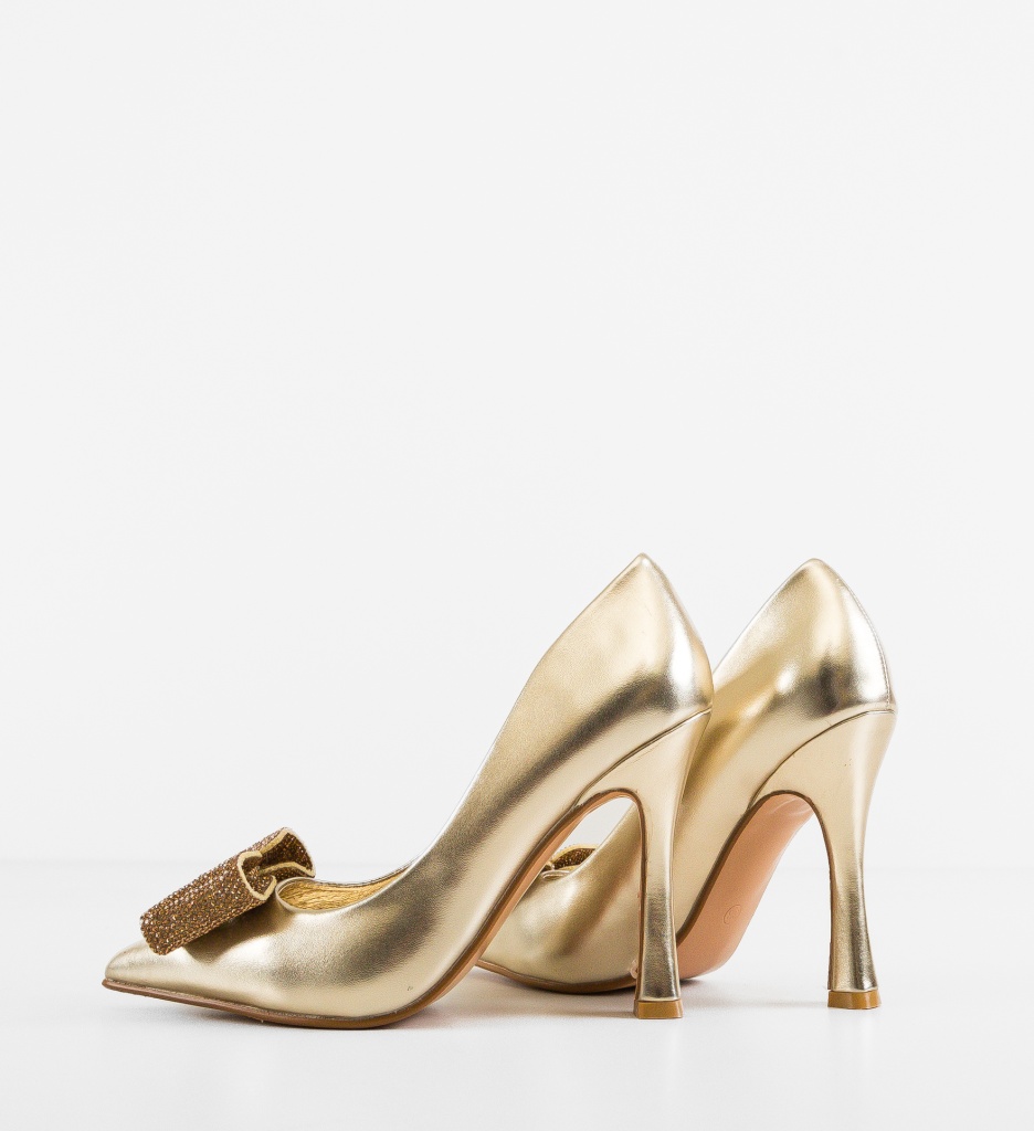 Pantofi Stiletto Bradle Dama Aurii Eleganți - imagine 4