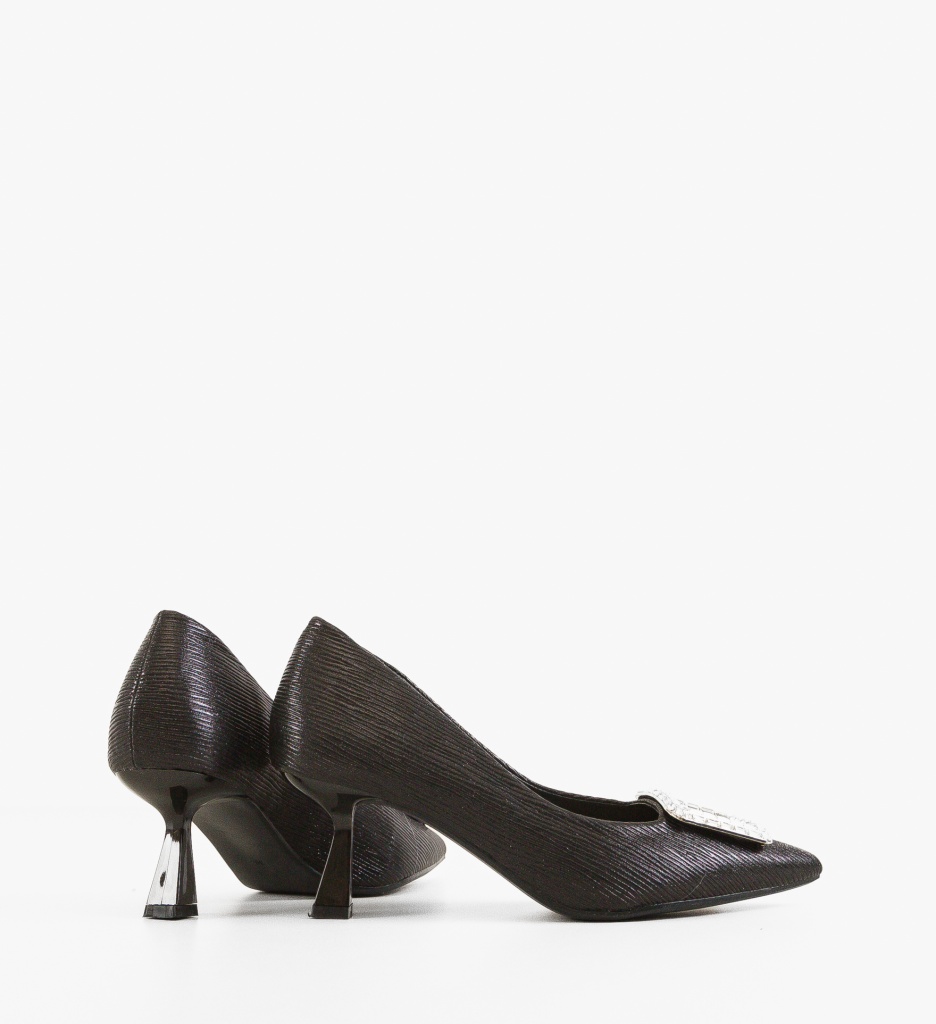 Pantofi Dama Negri cu Toc Elegent | Model Chipili - imagine 3