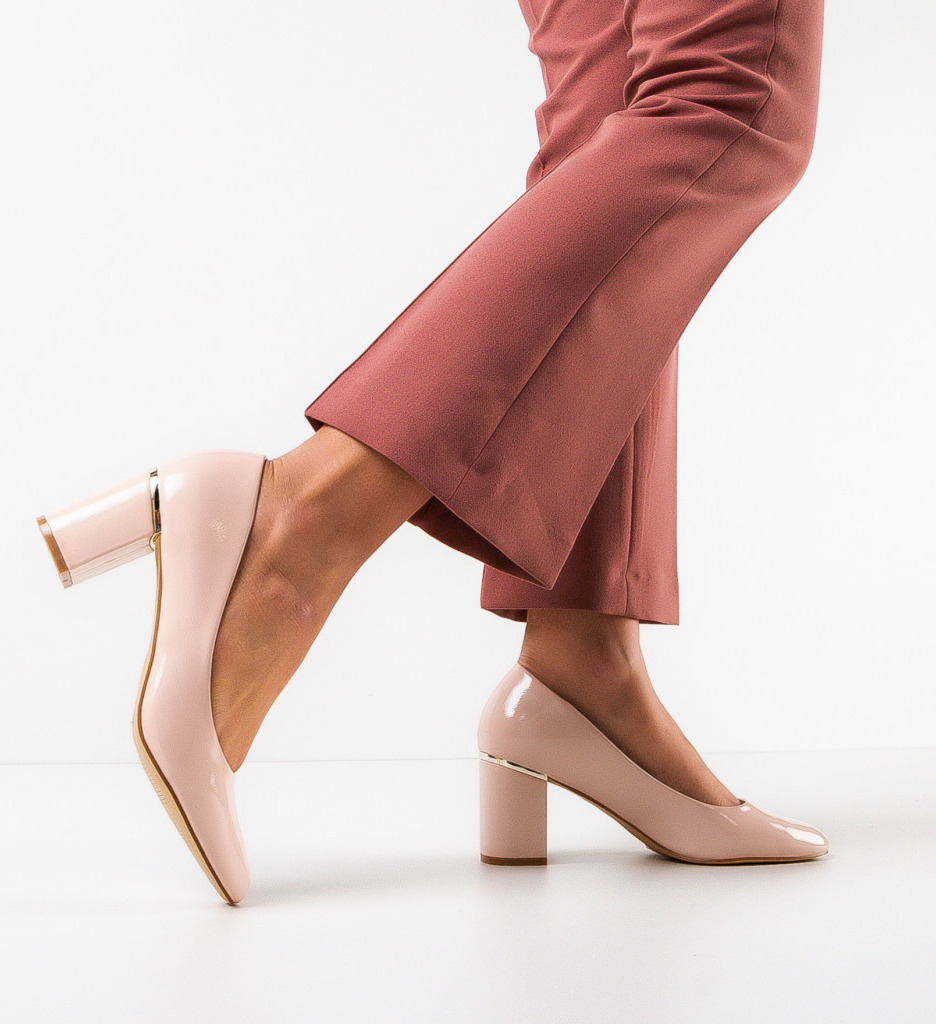 Pantofi Roach Bej cu Toc Eleganți - imagine 2