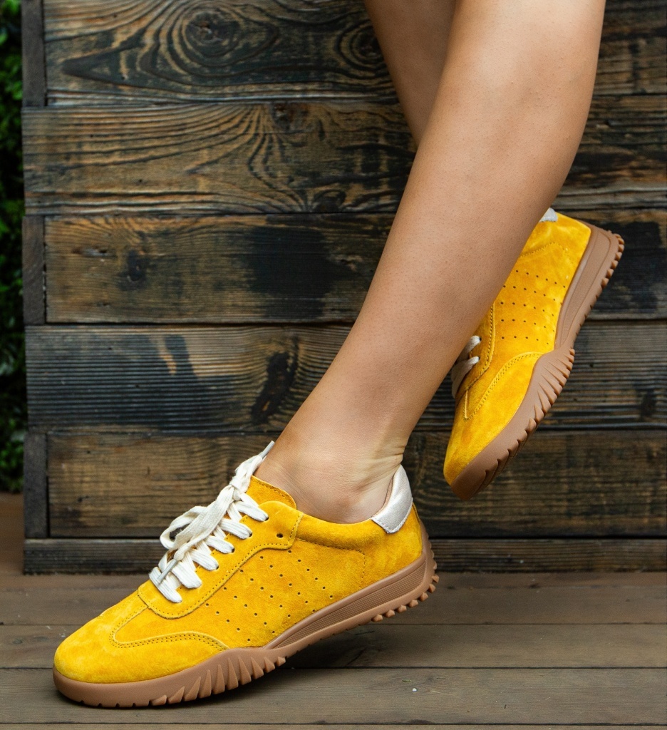 Sneakers Dama Nygery Galbeni - Confort Stilat - imagine 3