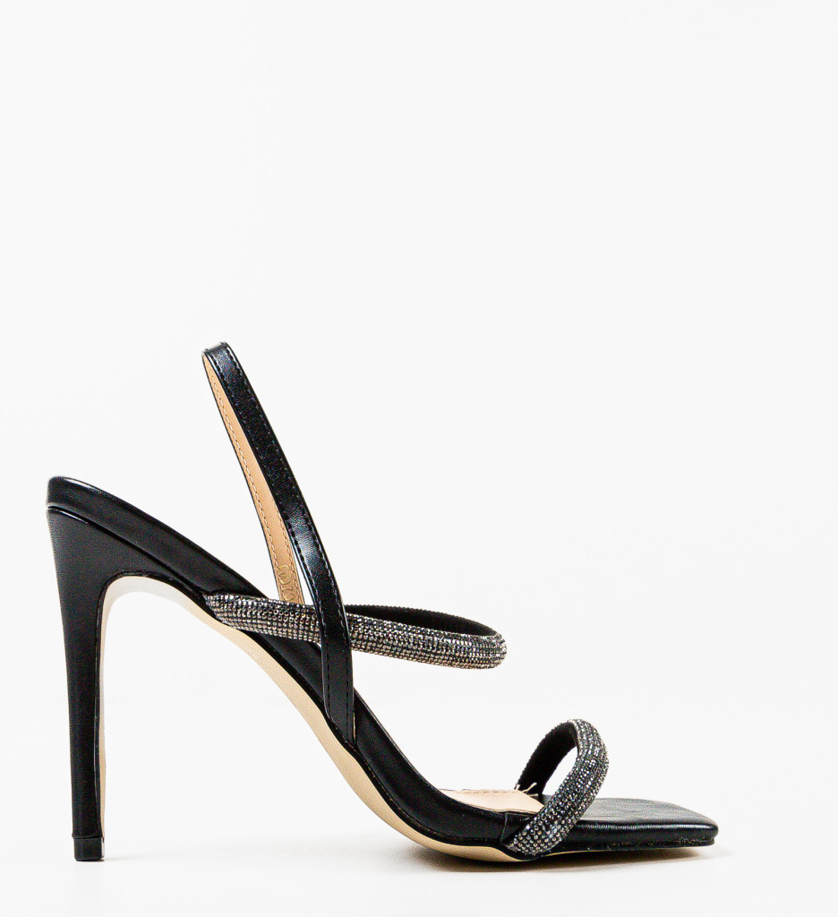 Sandale Myas cu Toc Elegante Negre - imagine 6