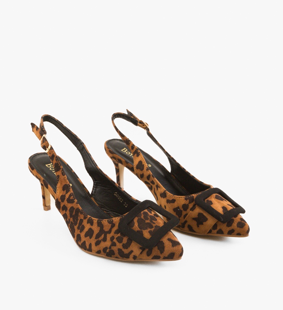 Pantofi Dama Luleo Print cu Toc Eleganți - imagine 5